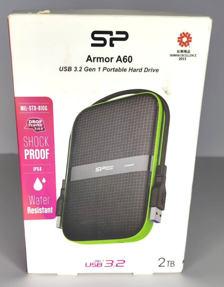Silicon Power Armor A60 2TB Rugged Portable External Hard Drive ShockProof