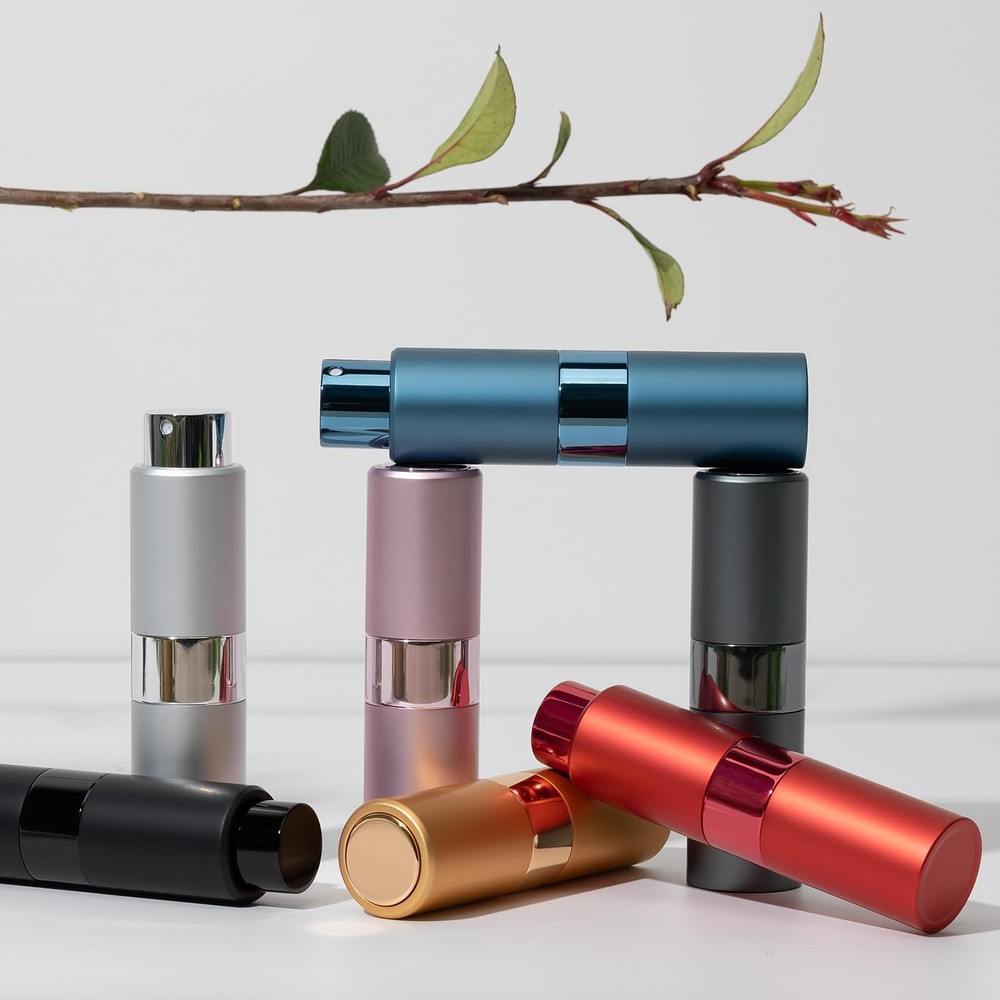 20ml Mini Travel Perfume Atomizer Refillable Spray Bottle Black 4Pack