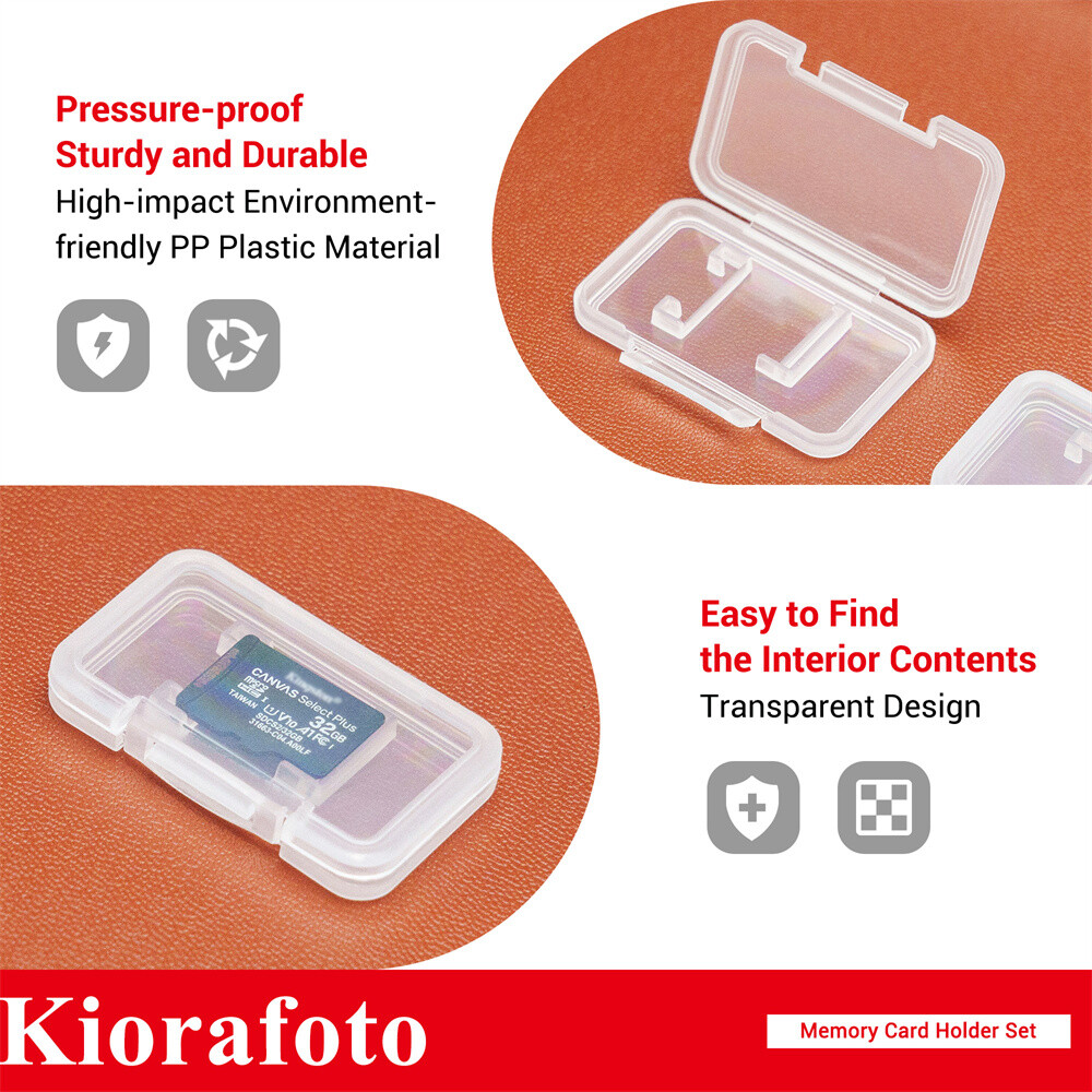 18PCS Clear Plastic Micro SD Card Case Holder Memory Card MicroSD TF Storage Box