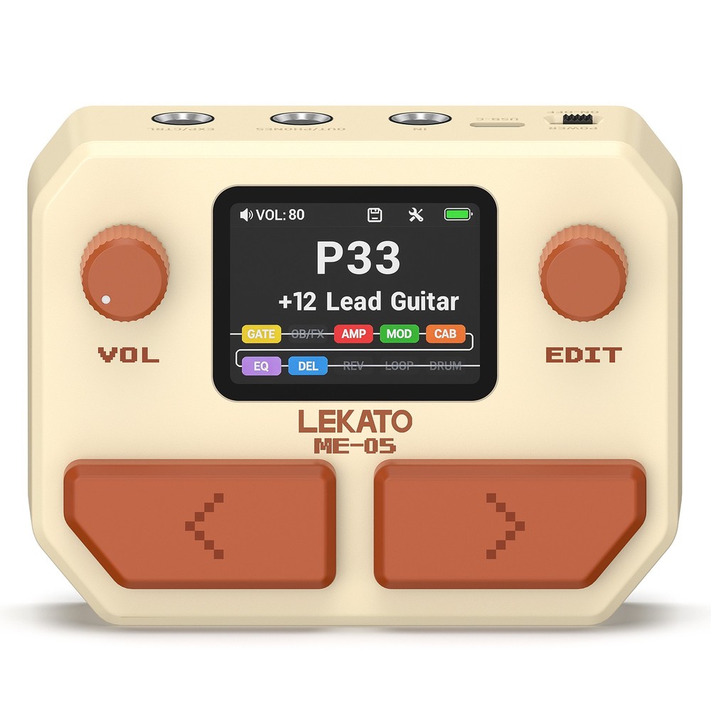 LEKATO Smart Guitar Processor 125 Multi Effect Pocket Pedal PC Editor 40s Looper