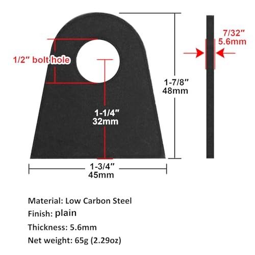 Pack Universal Weld-On Tabs, Chassis Mount Flat Tabs, 1/2" 1-7/8" Height 20