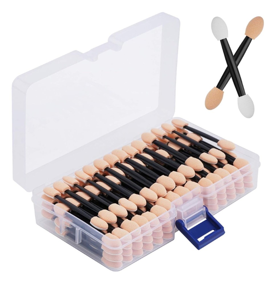 120 Pack Disposable Eyeshadow Brush, Double Ended Sponge Eye Shadow Applicator