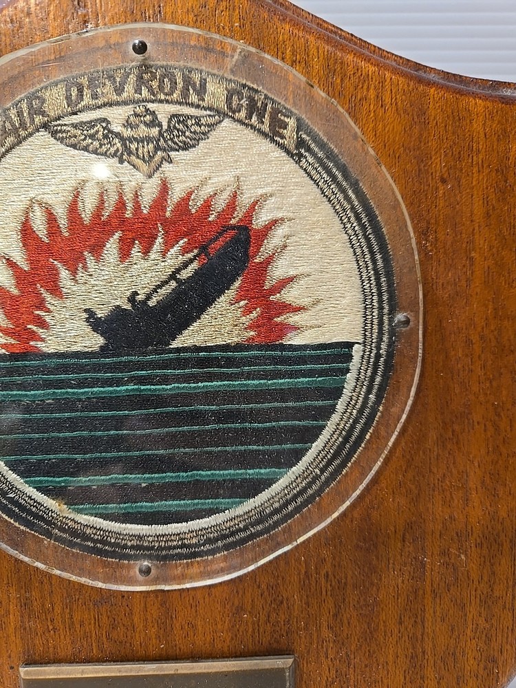 US Navy AIR DEVELOPMENT SQUADRON ONE AIR DEVRON PATCH ON 12" SERVICE PLAQUE 1962
