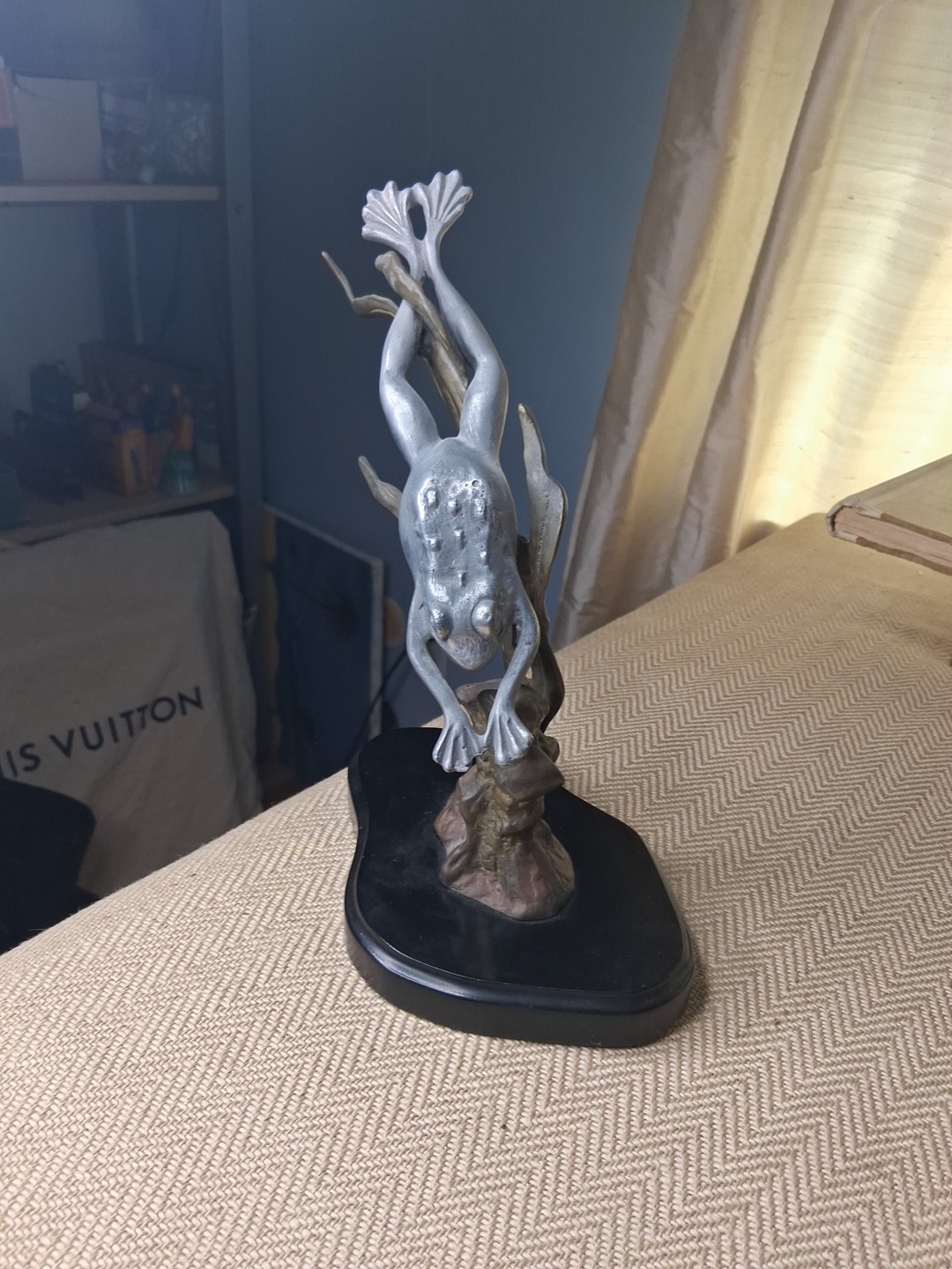 Vtg Frog Diving Figure Sculpture w/Base San Pacific International,SPI, Rare Item