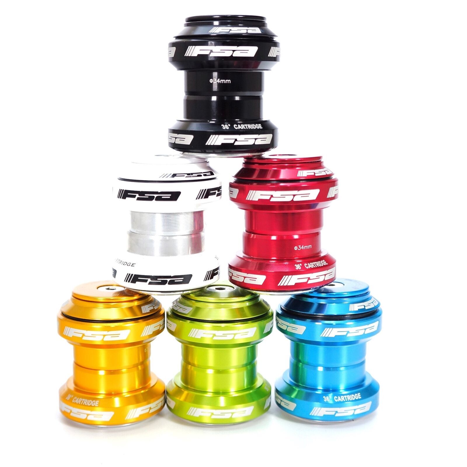 FSA Orbit MX Threadless Bike BIcycle Headset 1-1/8" 34mm w/ Top Cap 6 Colors