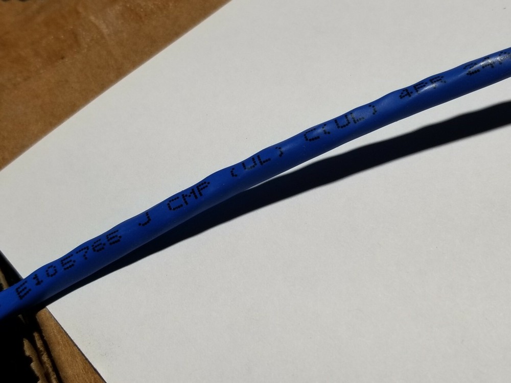 Carol 24/4P Cat5E UTP Helix Enhanced Throughput Plenum Network Cable Blue /100ft