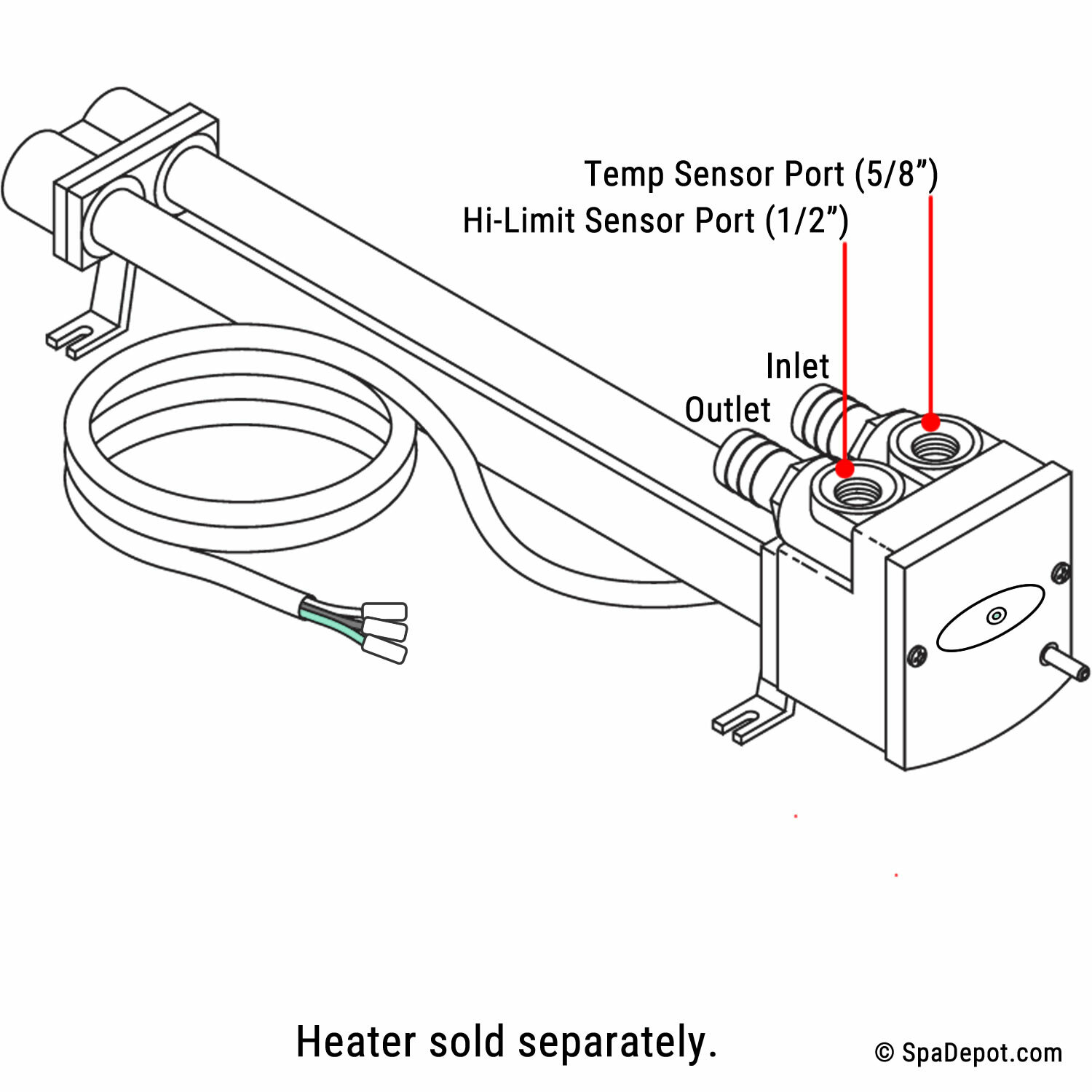 Hi-Limit/Temp Sensor Kit for Watkins Hot Springs Spa No-Fault Heater 39525/39530