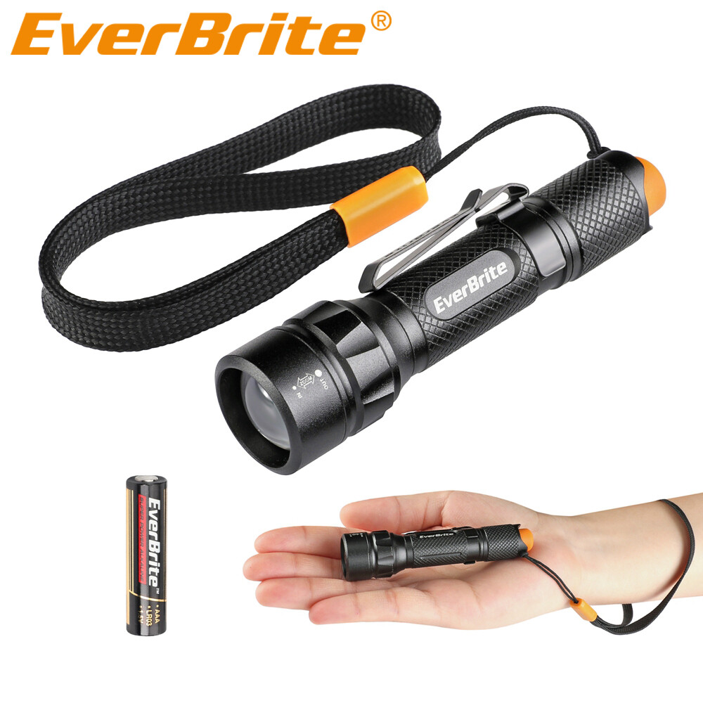 EverBrite 80 Lumen Mini LED Flashlight 3 Lighting Mode Zoomable Adjustable Focus