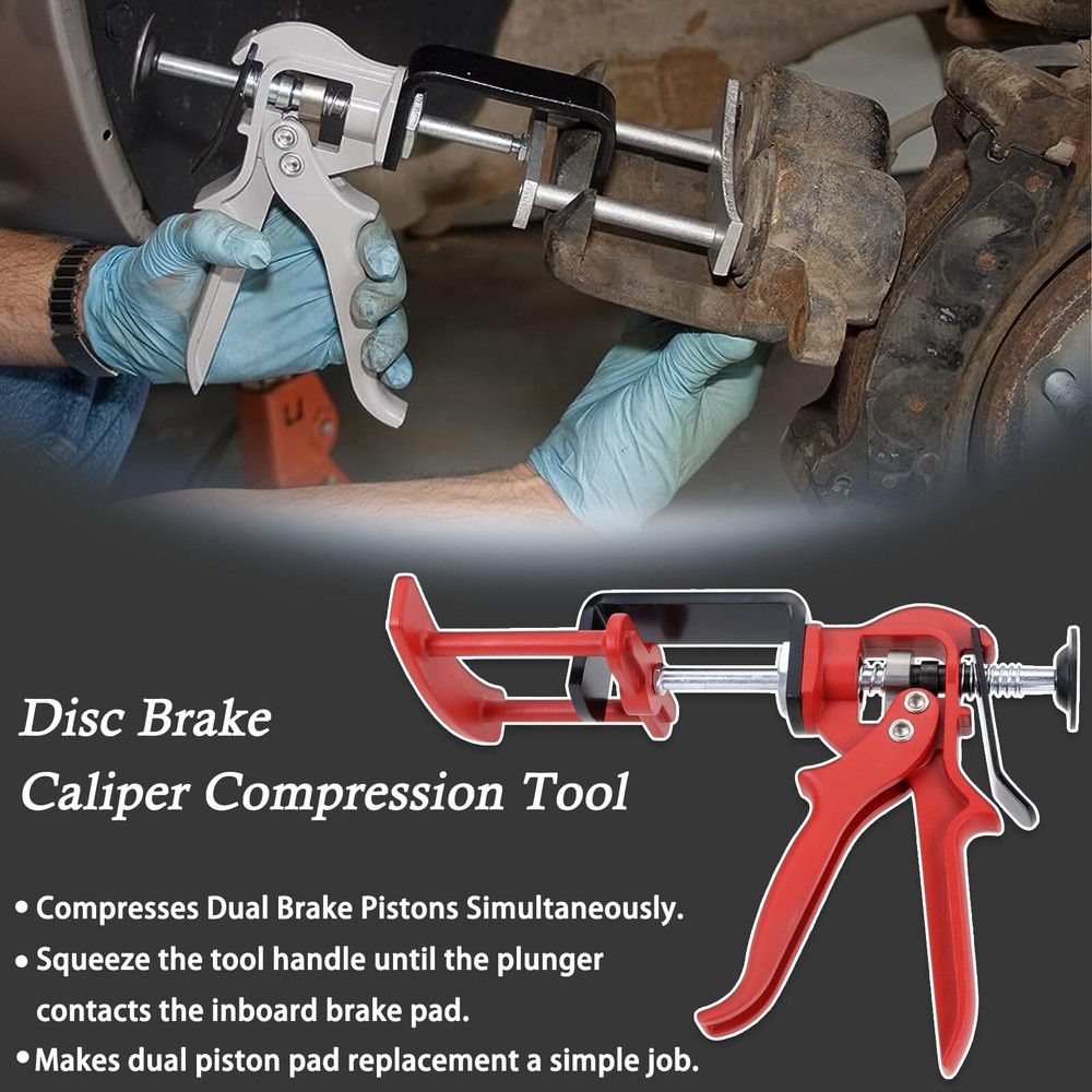 Red brake caliper & piston compressor tools, brake tools, pad spreader 25750