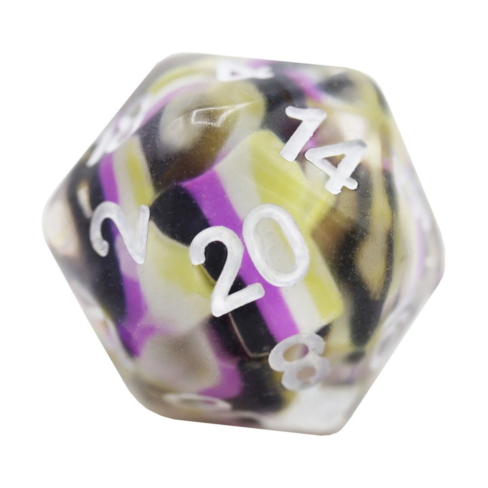 Foam Brain Dice Resin Poly Set - Nonbinary Flag w/White (7) New