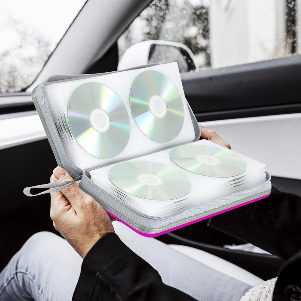 CD Case DVD Storage 4 Pack,100 Capacity DVD Cases Holder CD Storage Case Hold...