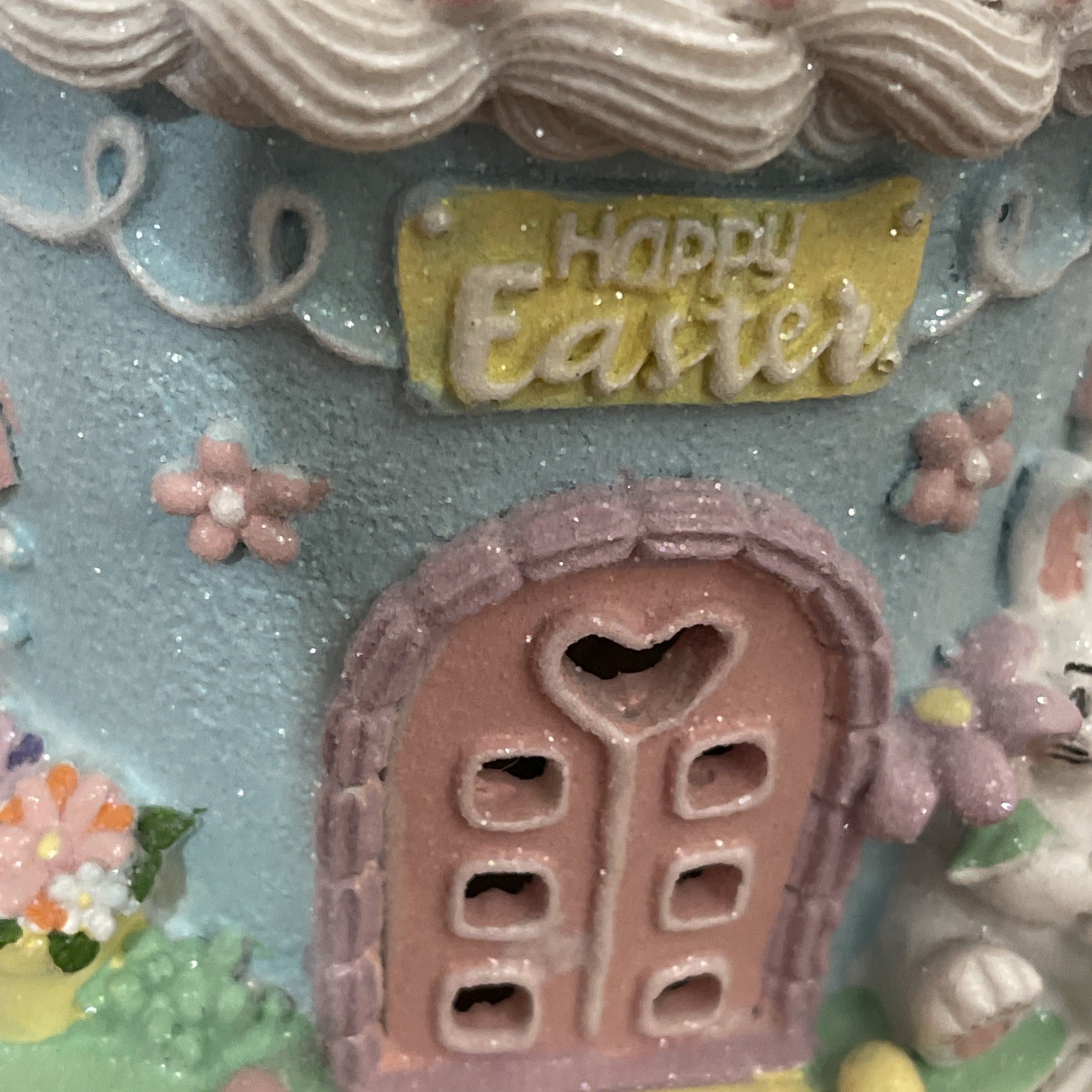 Easter Cake Cupcake Gingerbread House Bunny Carrot LIGHT UP Tabletop Decor 10.5"