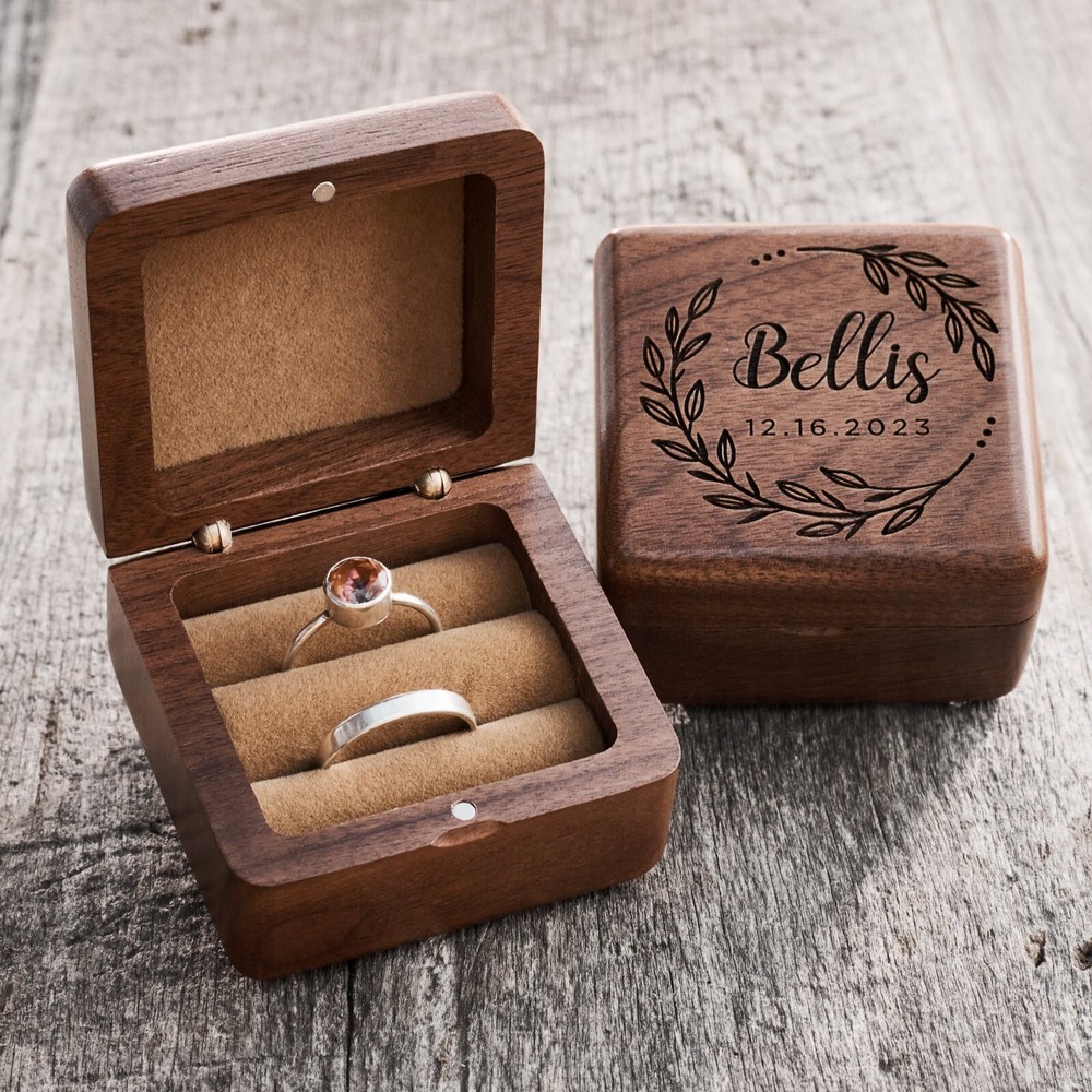 Customized Wedding Ring Box, Wooden Ring Box Proposal Ring Box Wedding Ring Box