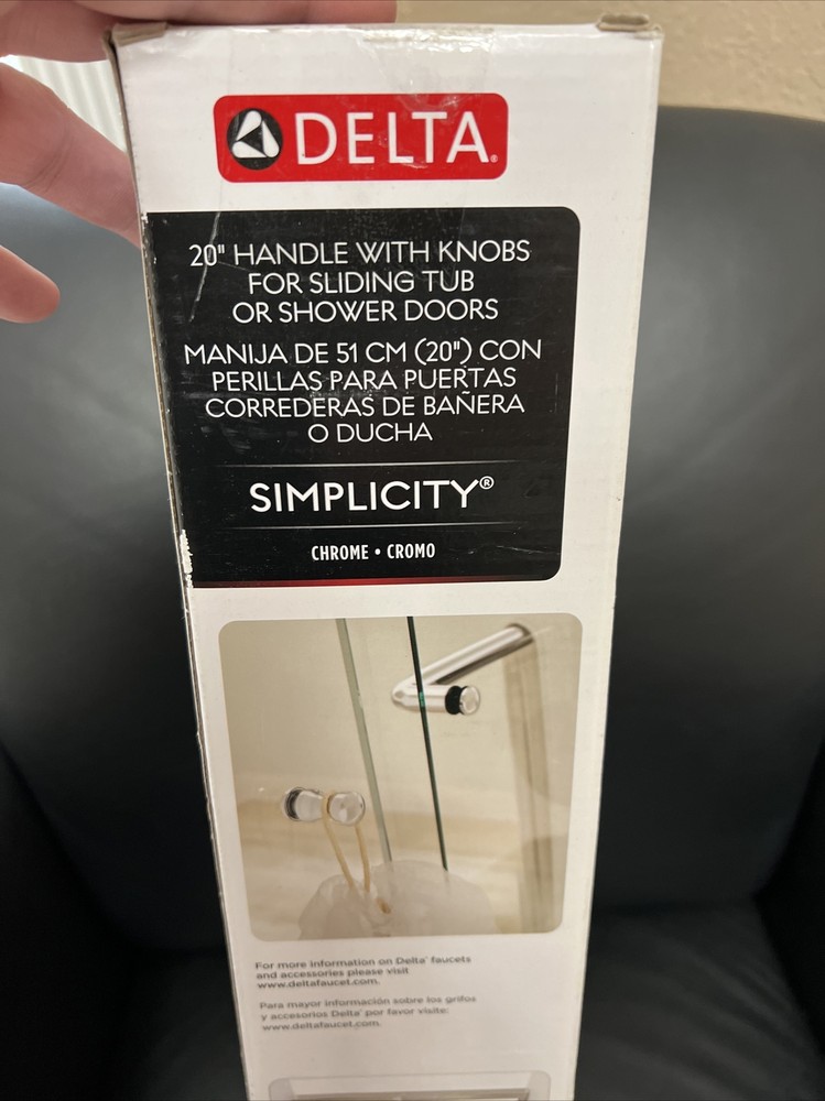 Delta Simplicity Handle with Knobs for Sliding Shower or Bathtub Door in Chrome