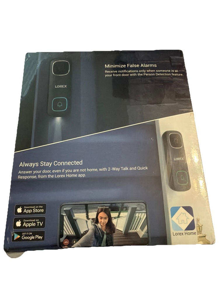Lorex 2K Wired Video Doorbell Black
