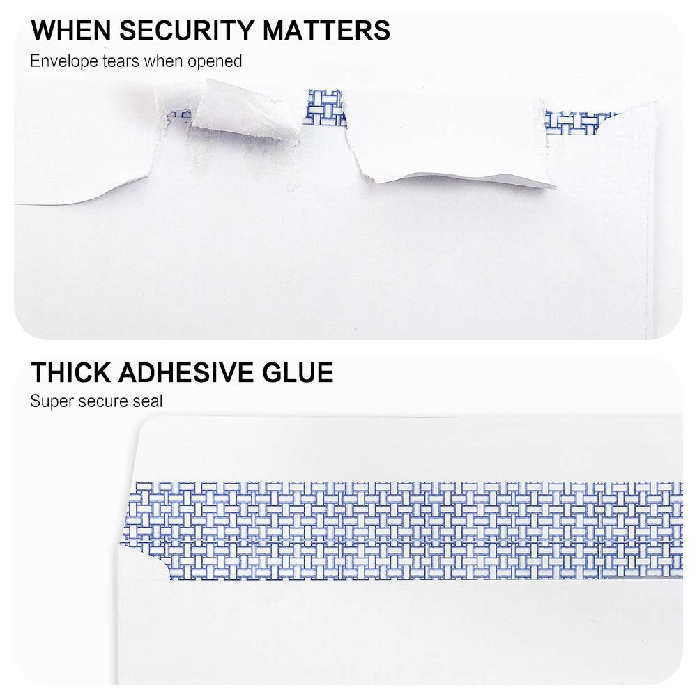 500 Pack #10 Double Window Security Self-Seal Envelopes - Suitable Size for M...