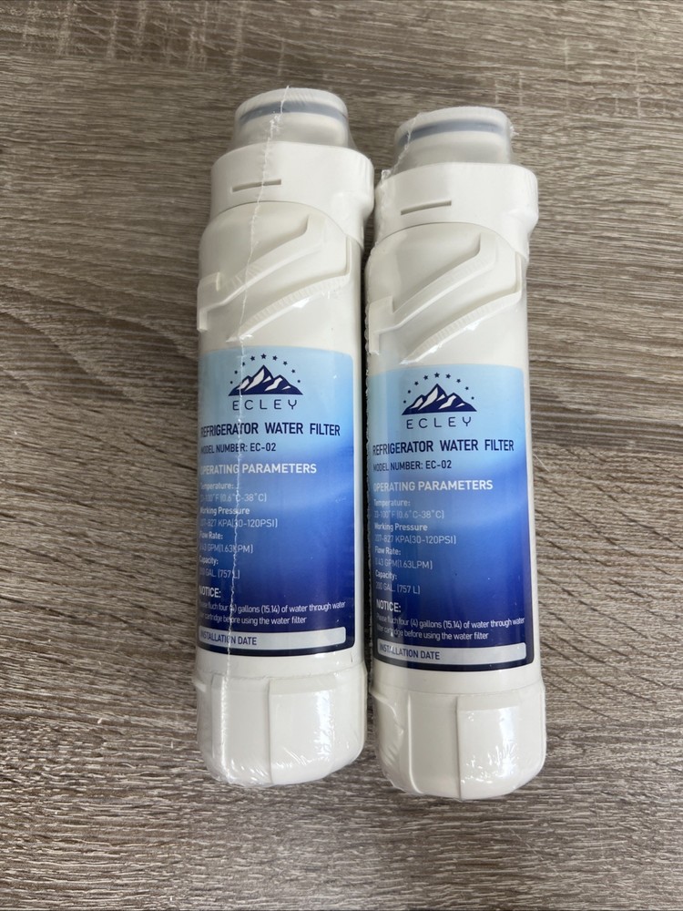 Refrigerator Water Filter 2 Pack ECLEYEC-02 Replacement for Filter