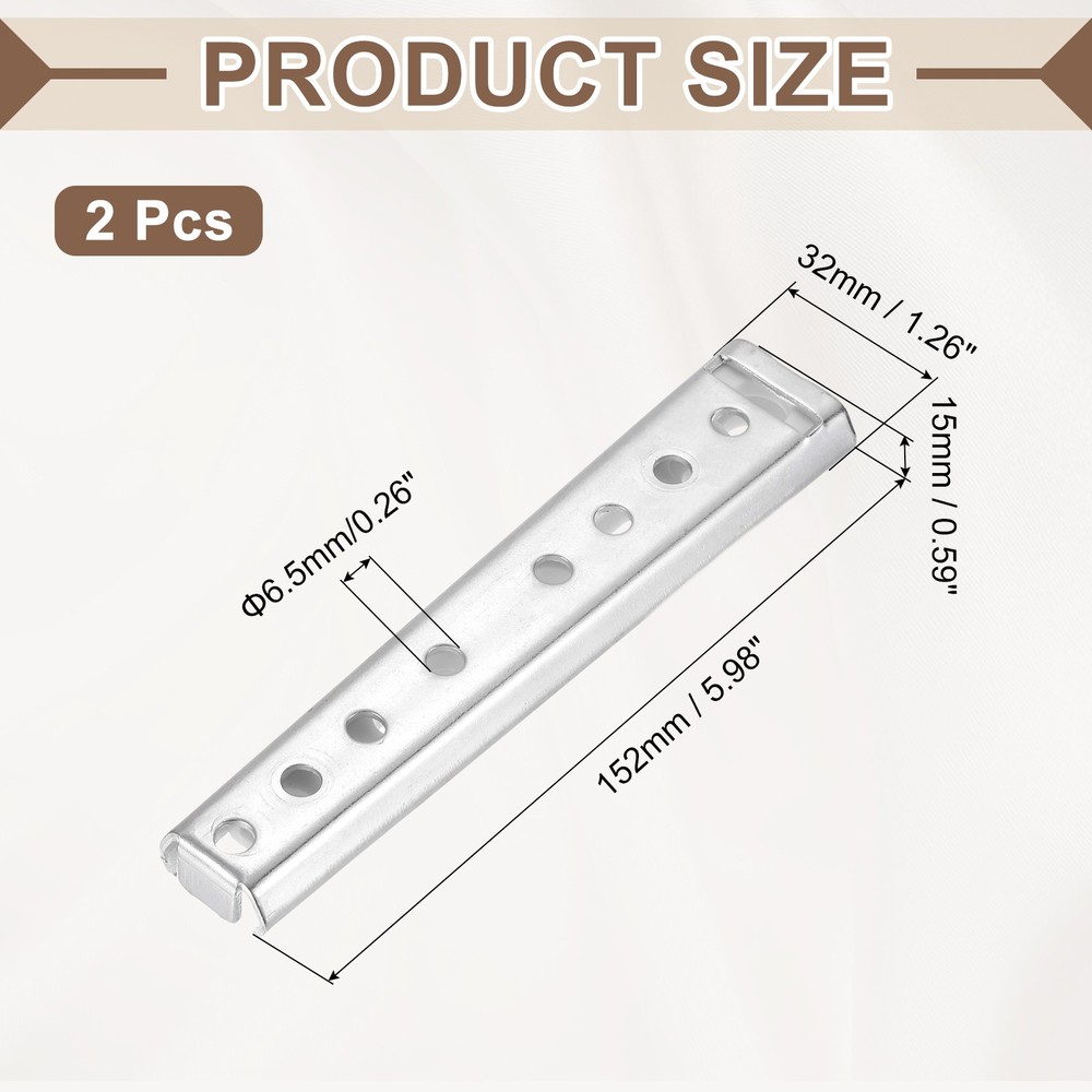 2Pcs Sectional Couch Connectors, Sofa Connector Bracket (152mm, Silver)