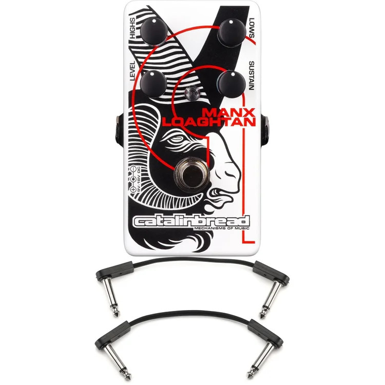 Catalinbread Manx Loaghtan Fuzz Pedal with EBS Flat Patch Cables