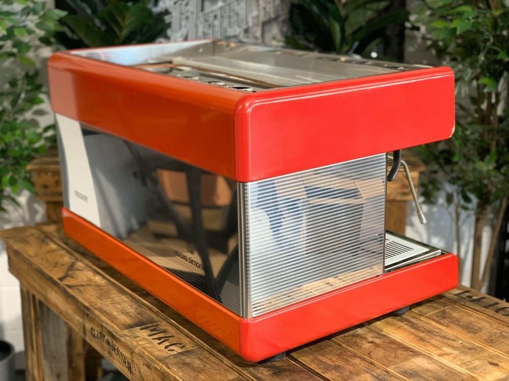 NUOVA SIMONELLI PROGRAM SEMI AUTOMATIC 2 GROUP RED ESPRESSO COFFEE MACHINE CAFE