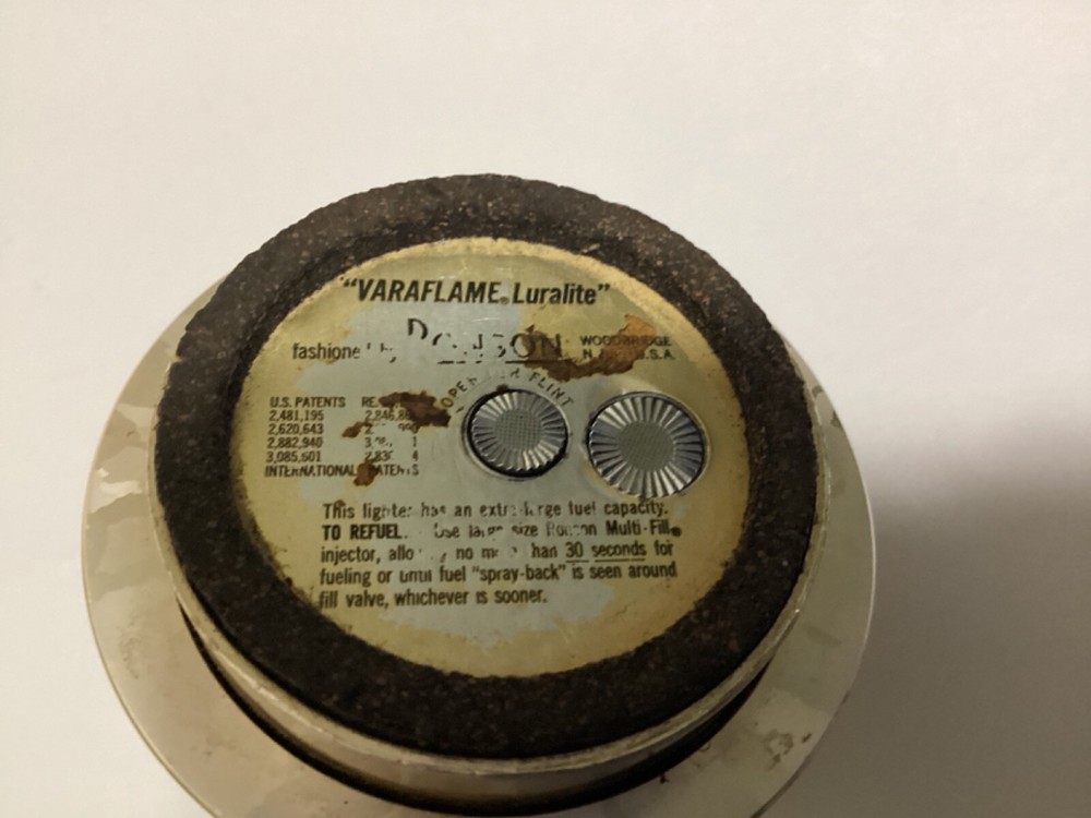 Ronson Luralite Silvertone Varaflame Table Lighter