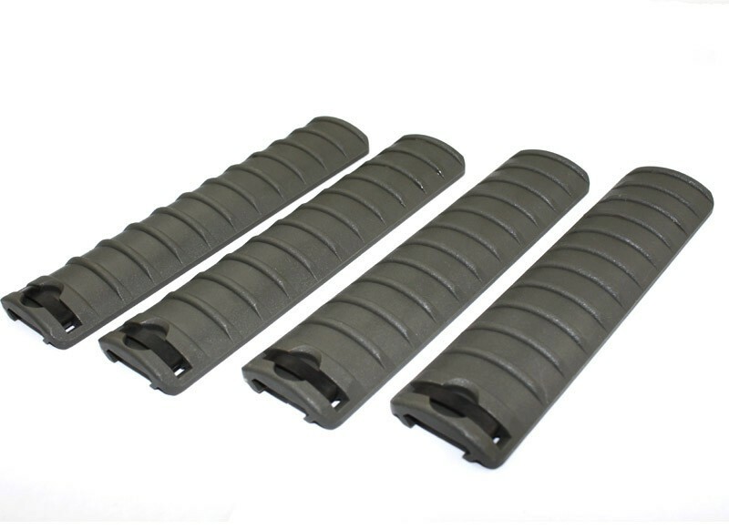 4PCS /Pack Tactical Rail Cover Protector w/ Weaver Picatinny Rail Panel Ribbed
