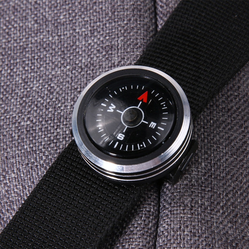 Mini Watch Strap Button Compass for Outdoor Hiking Camping Accessories Tool