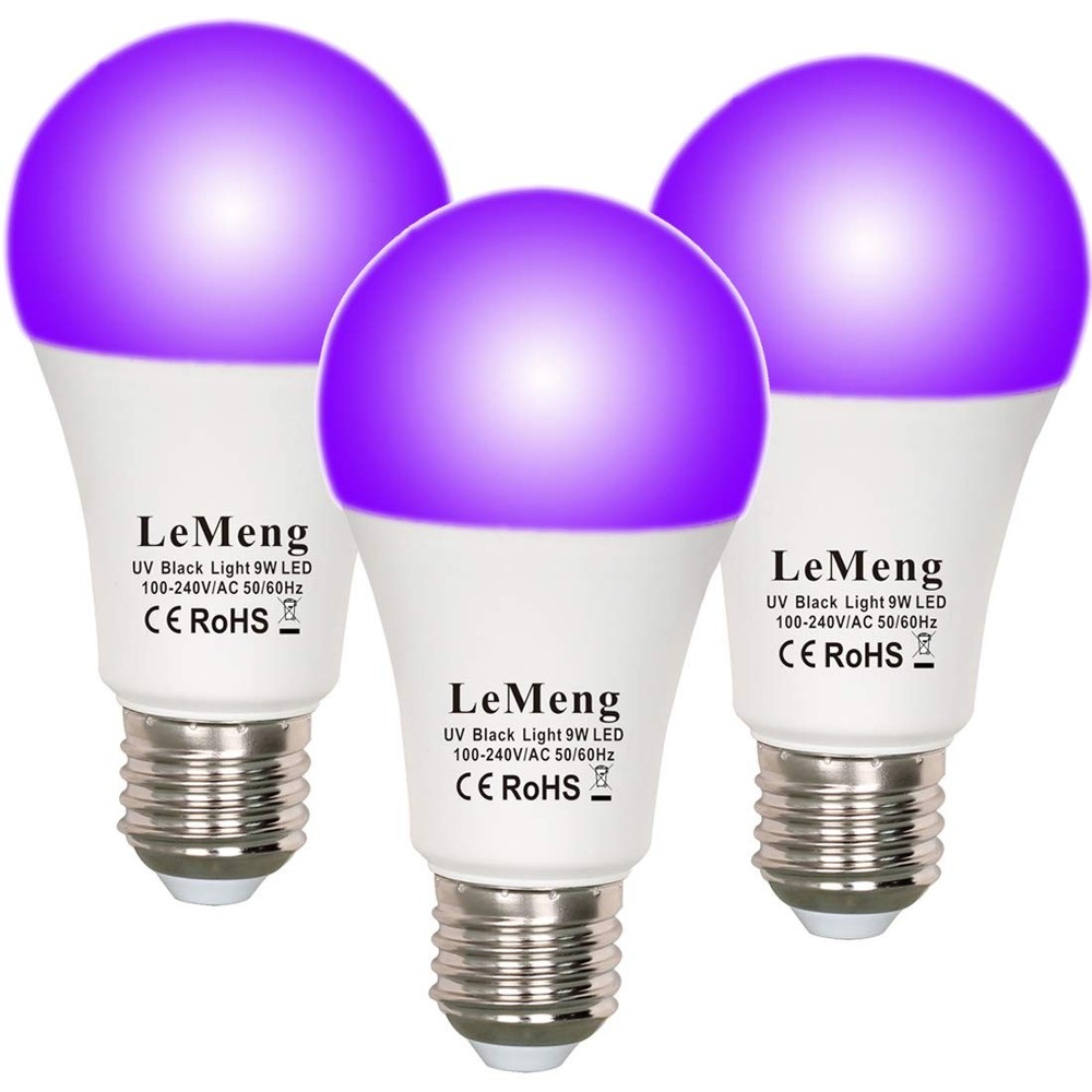 LED Black Lights Bulb 9W Blacklight A19(75Watt Equivalent), E26 Medium Base