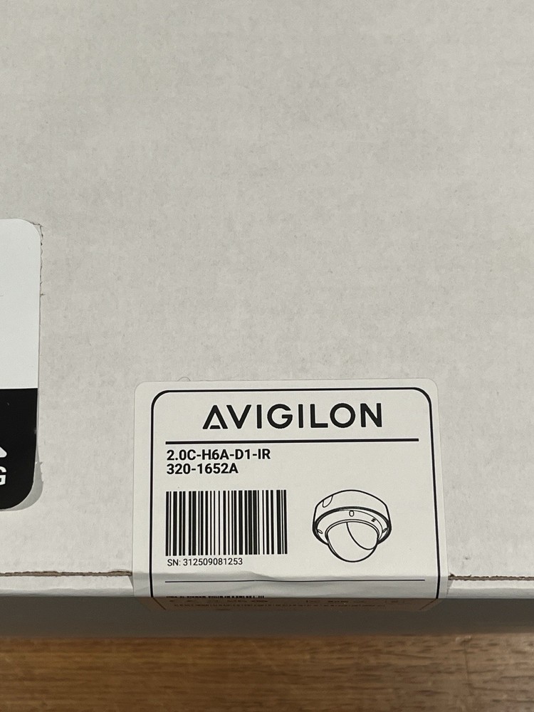 Avigilon 2.0C-H6A-D1-IR 2MP H6A Indoor Dome Camera with IR Function