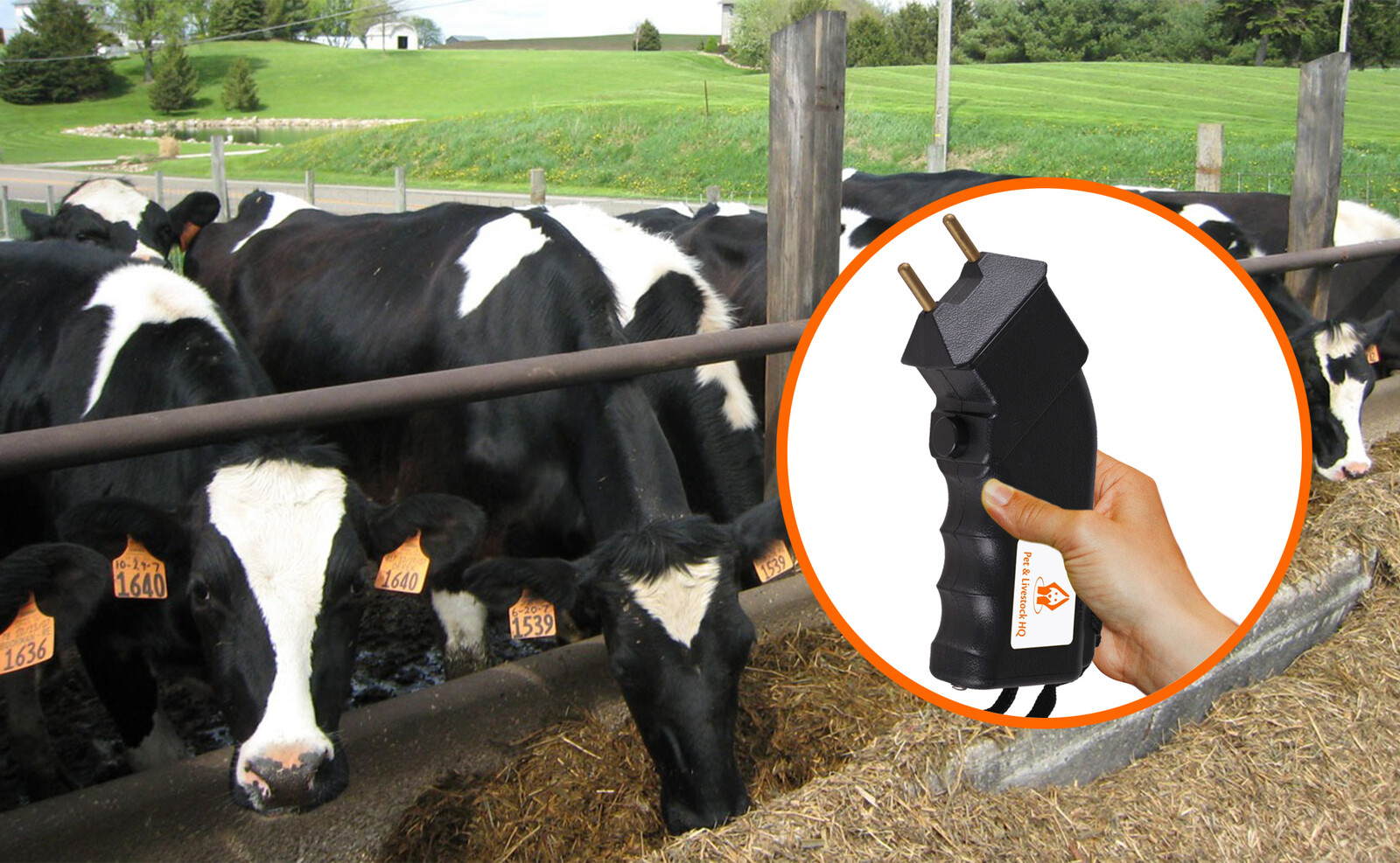 Electric cattle prod prodder 4000V shock handheld cow livestock stock battery