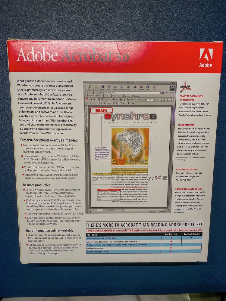 Adobe Acrobat 5.0 Education Version Apple Mac OS with Serial and Box, Complete