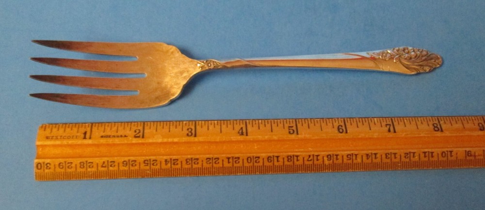 Oneida Community MCM silver plate Evening Star 1950 Meat Serving Fork
