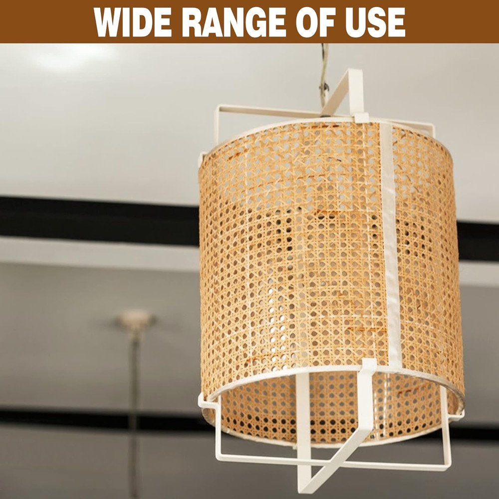 14" Width Rattan Pressed Cane Webbing Sheet for Caning Projects, 3.3FT Natural R