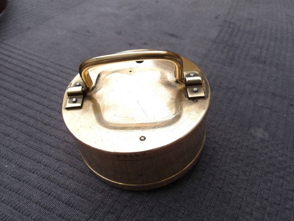 Vintage DENT Brass Security Time Clock With Leather Pouch - NO Key Untested