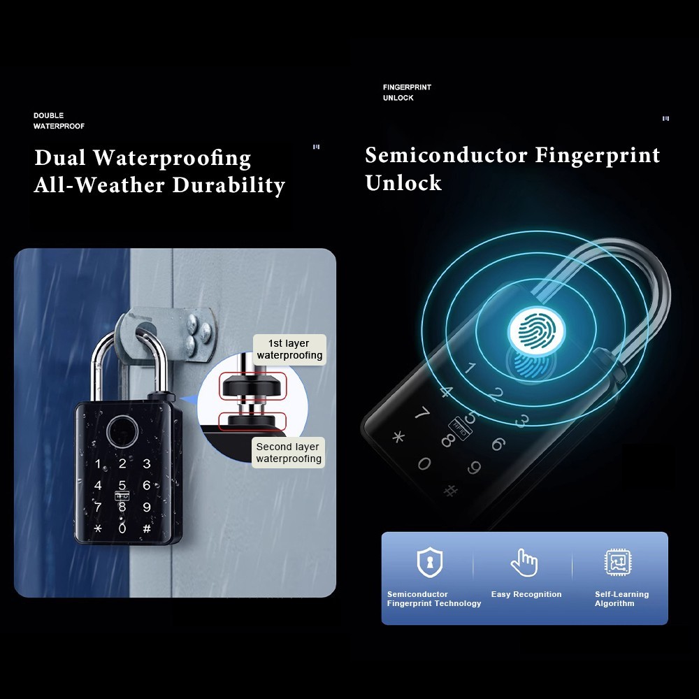 BDI Industrial Grade Smart Padlock Weatherproof Multi-Function Card PIN Key