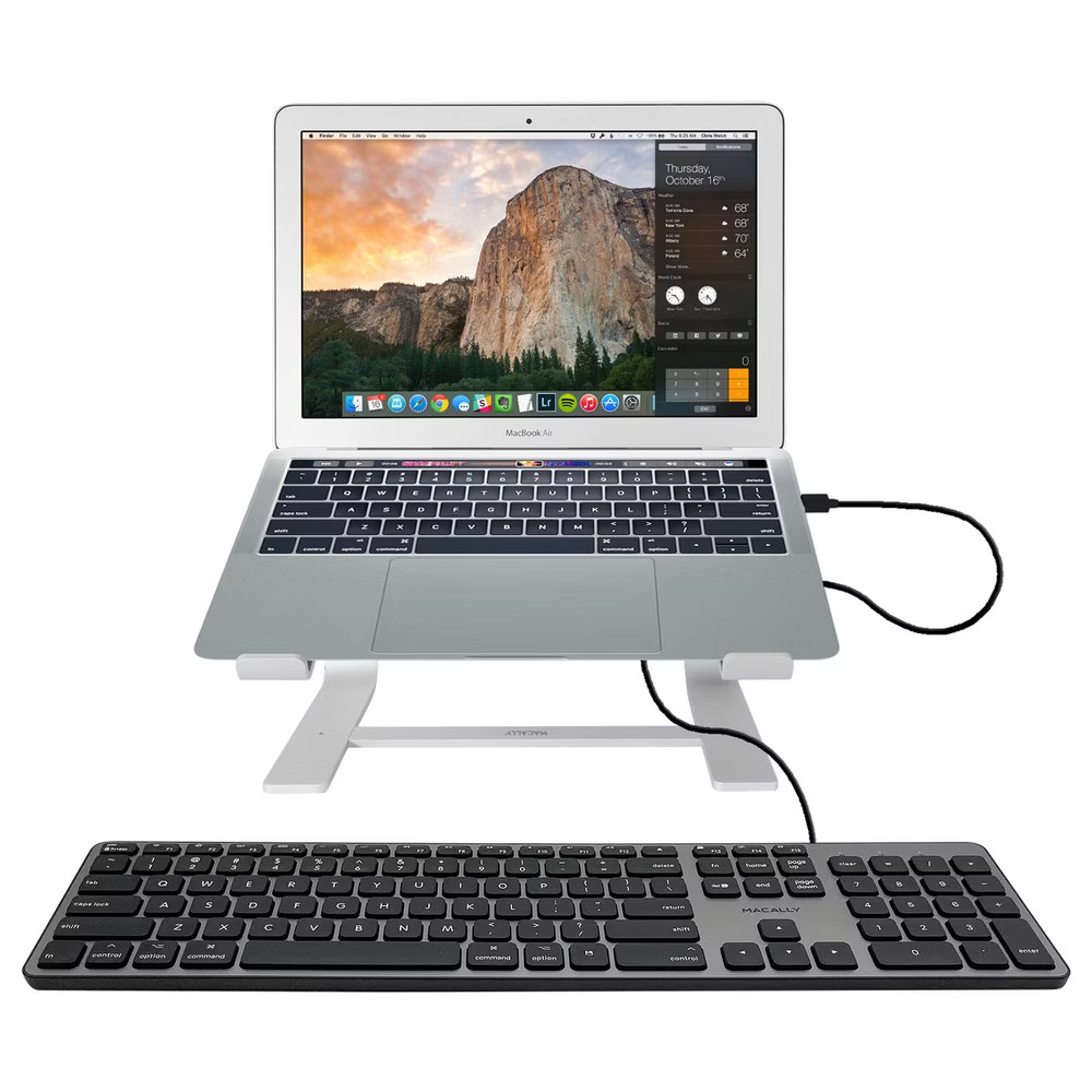 Macally Full Size 107 Key Wired Keyboard For Mac-Concave keycaps-new