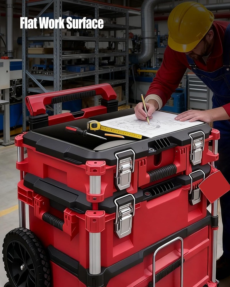 2 Pack Toolbox Tables Work Surface Table Compatible with Small, black