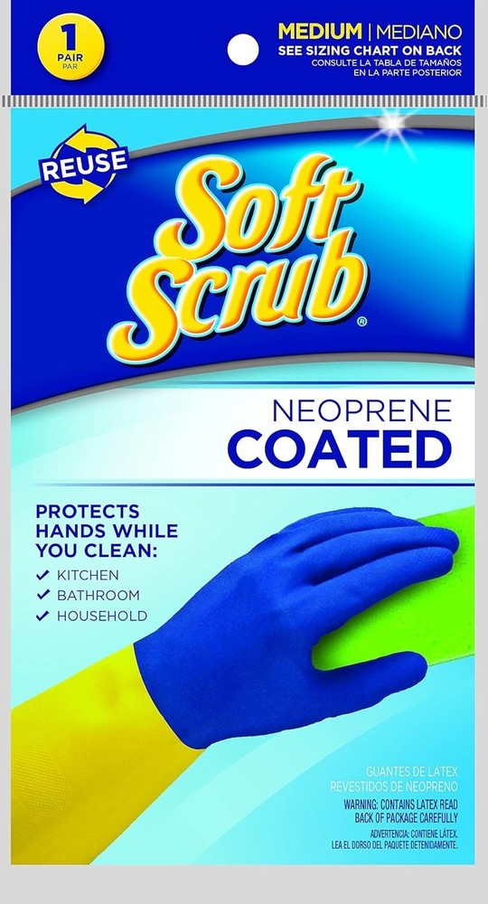 Reusable Medium Neoprene Household Gloves - Embossed Grip for Ultimate Control