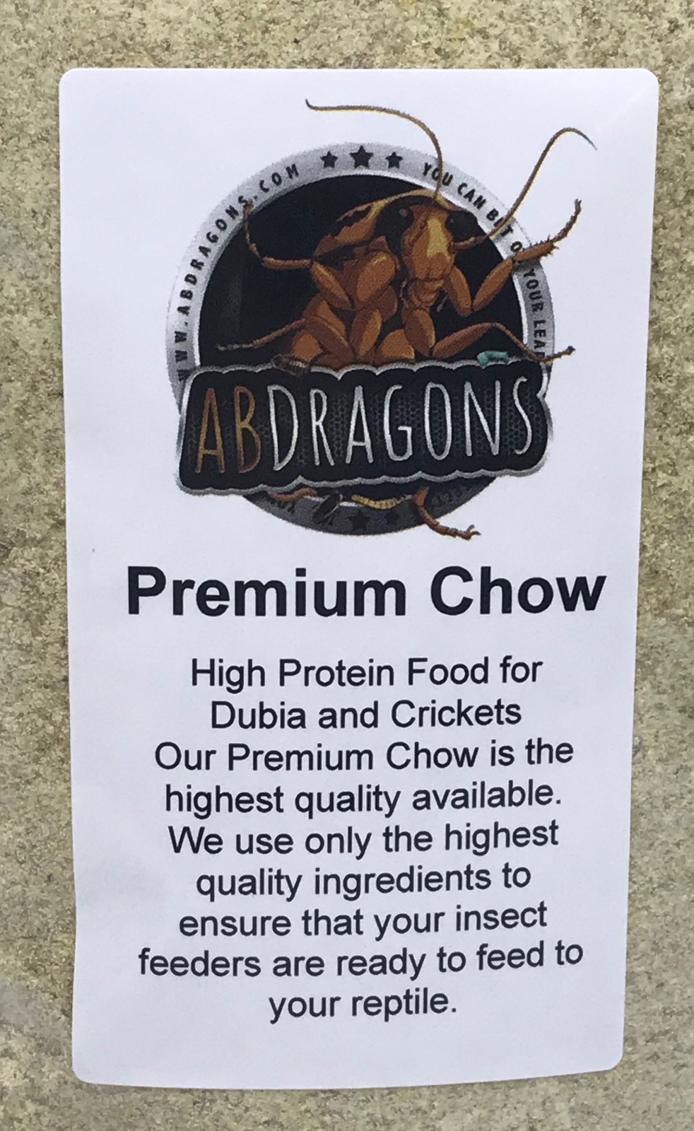 Premium Chow High Protein Food Dubia Roaches Crickets Free Shipping Available!!!
