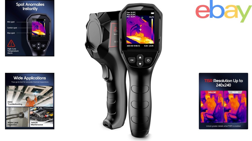 Handheld Thermal Camera with 240x240 Resolution & Temperature Alarm Function
