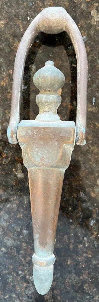 Antique Vintage Solid Brass Shell Door Knocker Original Mounting Bolts