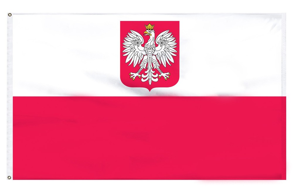 "Poland" 3 ft x 5 ft High Quality Polyester Flag