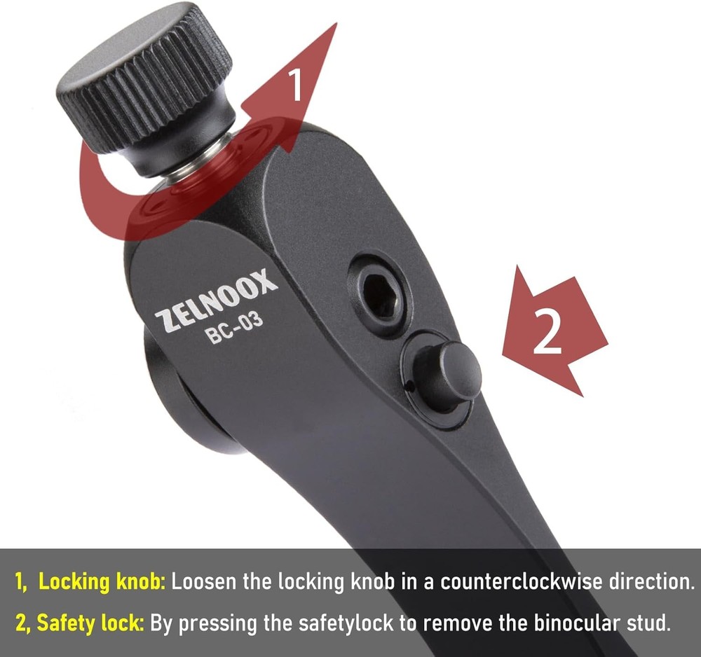 Binocular Tripod Adapter - Arca Rail Quick Release, Anti-Drop Design, 1/4" Threa