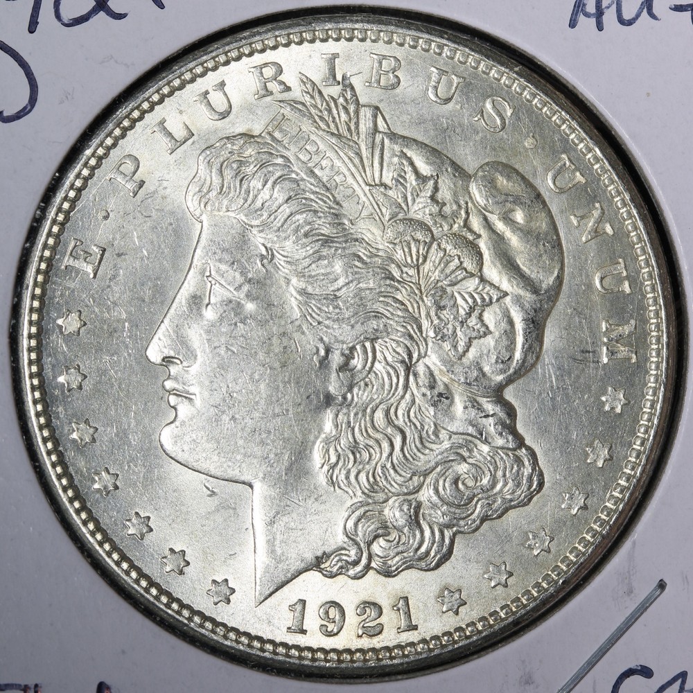 1921-D Morgan Silver Dollar AU+ E373 SU