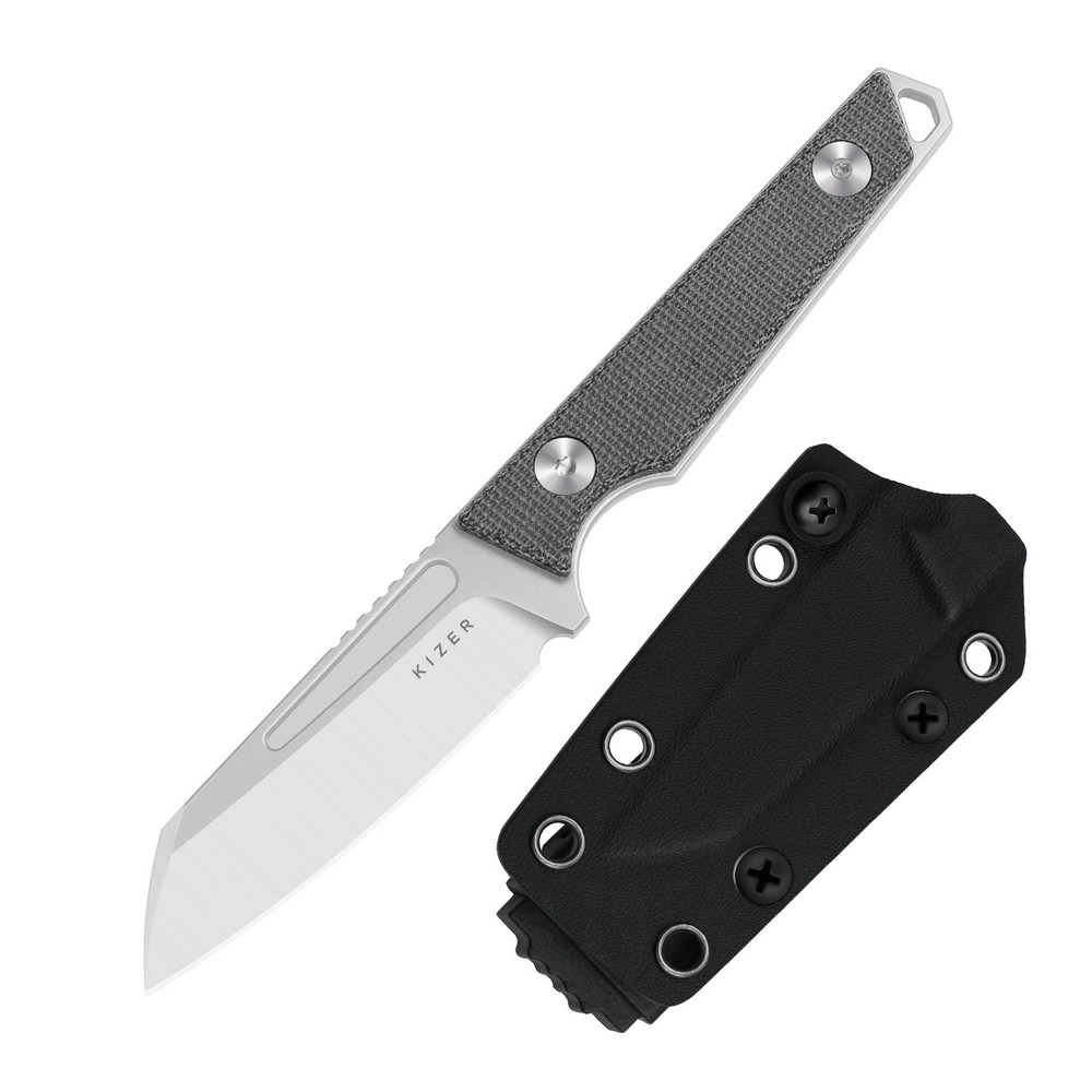 Kizer Phasmids EDC Fixed Knife AEB-L Blade Micarta Handle With Sheath 1079A3