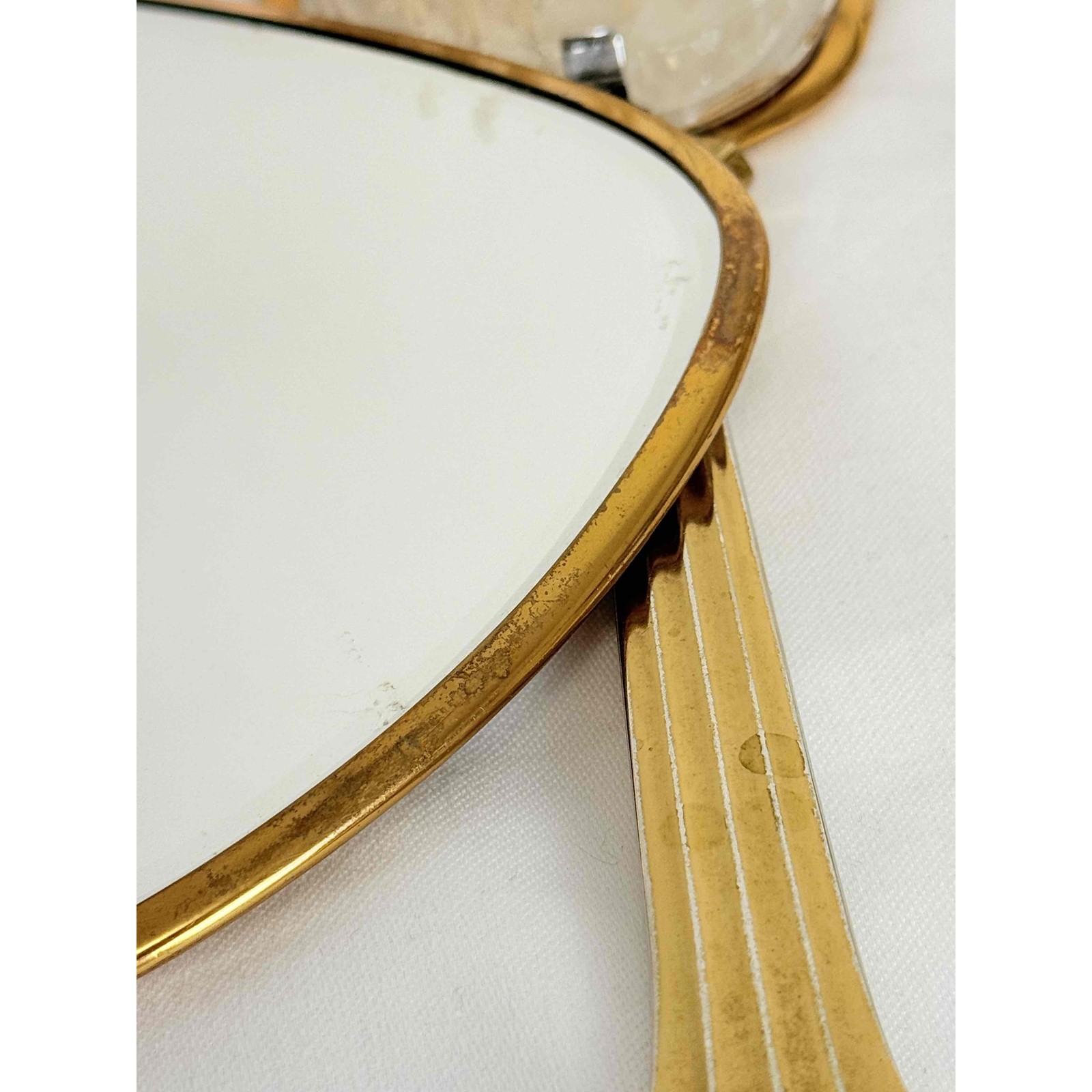 Vintage Gold Floral Pattern Vanity Set With Hand Mirror And Brush