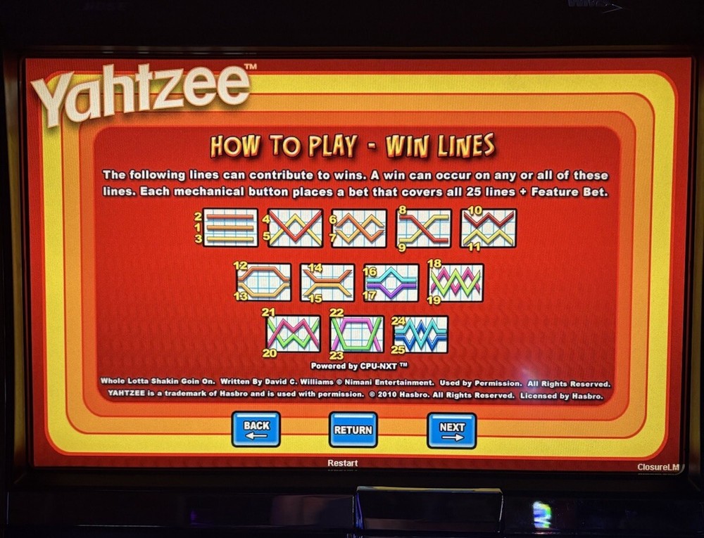 WMS BB2 YAHTZEE SLOT MACHINE SOFTWARE SET GAME & OS EXTREMELY FUN GAME TESTED