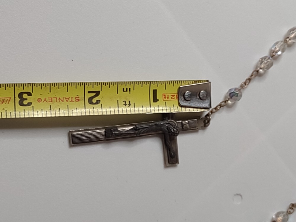 Vintage Clear Glass Bead Rosary