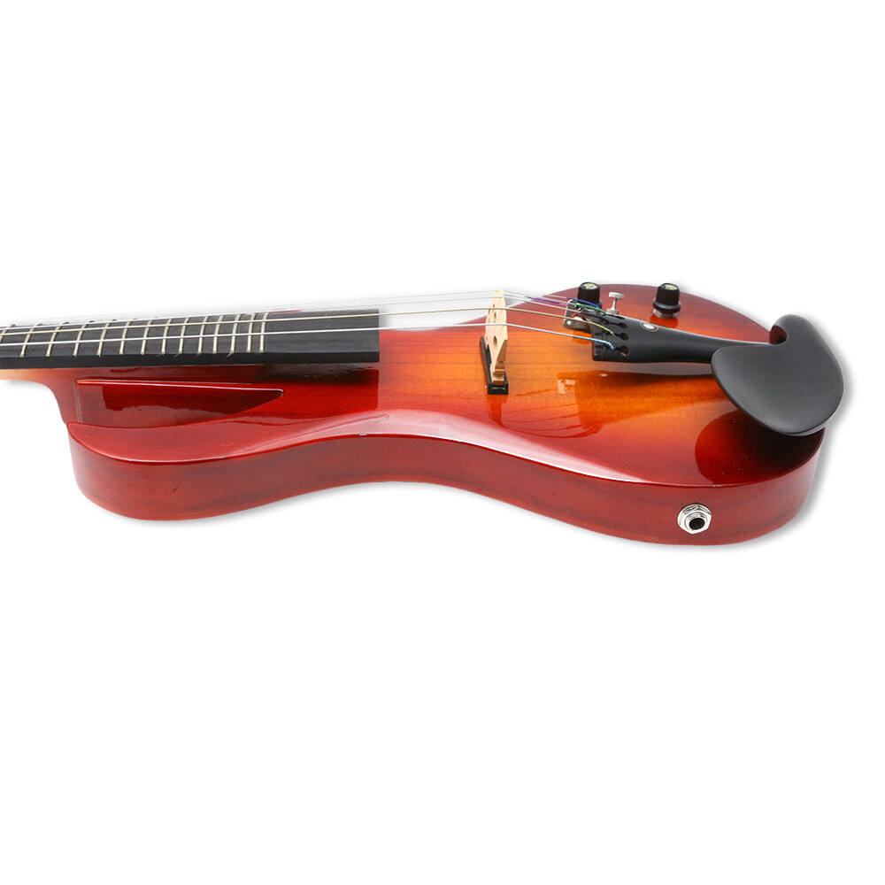 4/4 6-String Guitar-shaped Solid Wood Electric Violin: Ebony Fittings