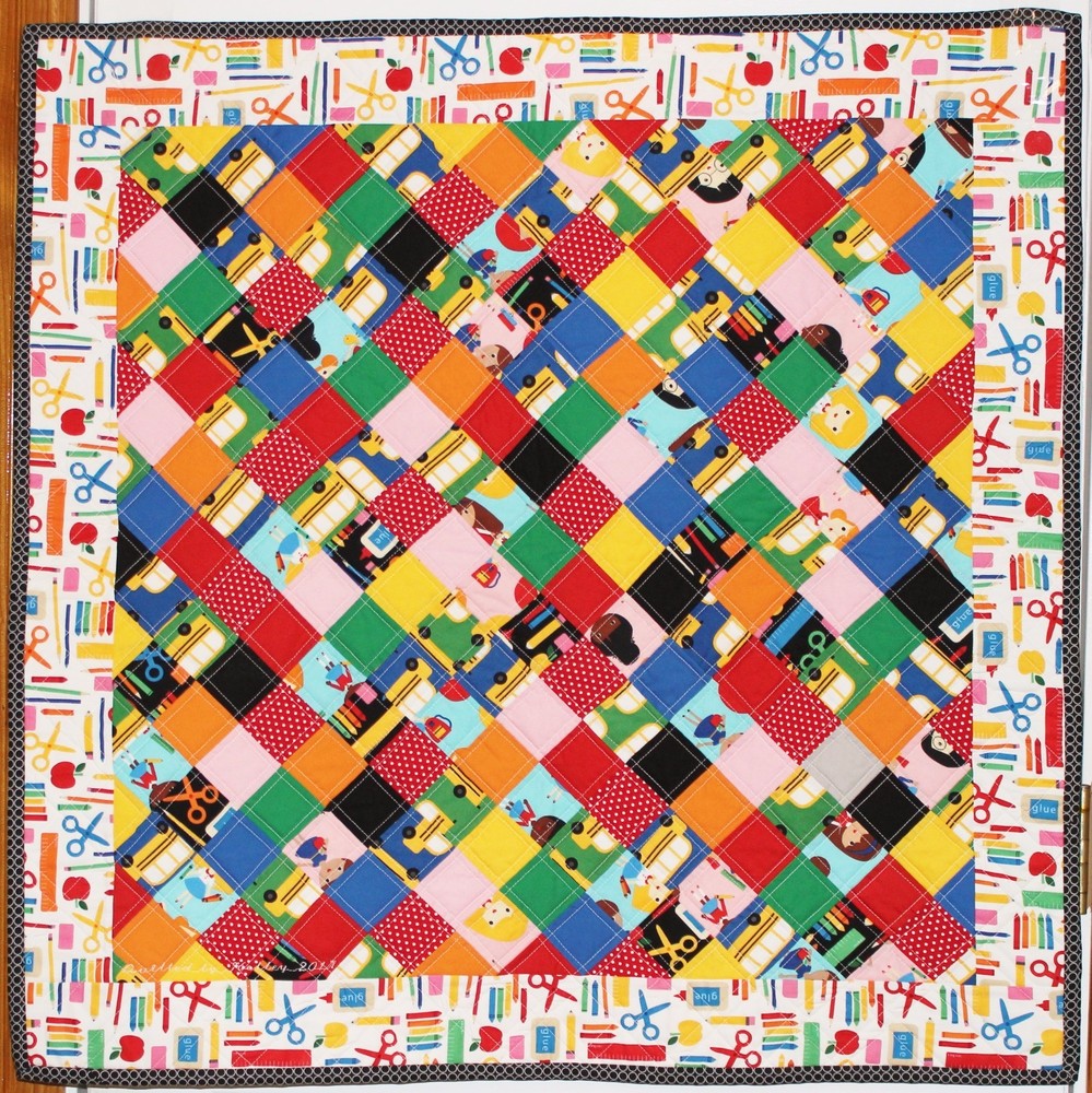 Back to School Handmade Quilt Tabletop REDUCED
